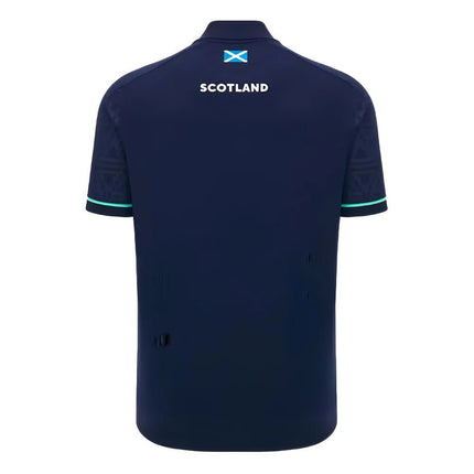 2024-2025 Scotland Rugby RGB Fit Travel Poly Polo Shirt (Navy) |Product - Polo Shirts | Macron | Absolute Rugby