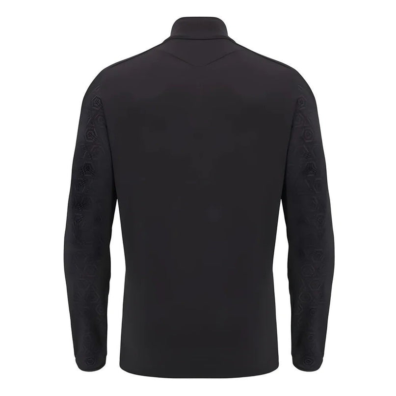 2024-2025 Wales Rugby Training 1/4 Zip Top (Black) |Product - Training Tops | Macron | Absolute Rugby