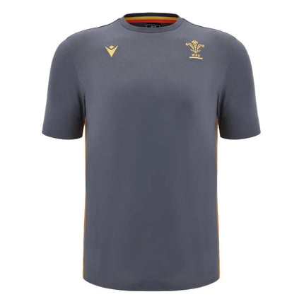 2024-2025 Wales Rugby Travel Cotton T-Shirt (Anthracite) - Kids |Product - T-Shirt | Macron | Absolute Rugby
