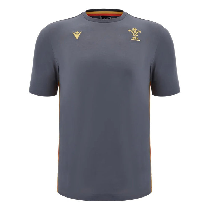 2024-2025 Wales Rugby Travel Cotton T-Shirt (Anthracite) - Kids |Product - T-Shirt | Macron | Absolute Rugby