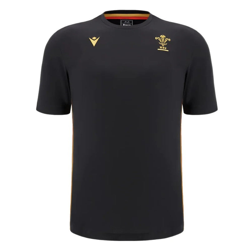 2024-2025 Wales Rugby Travel Cotton T-Shirt (Black) - Kids |Product - T-Shirt | Macron | Absolute Rugby