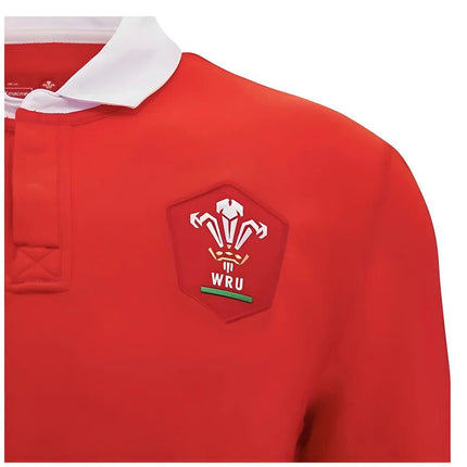2024-2025 Wales WRU Home LS Cotton Rugby Shirt |Product - Football Shirts | Macron | Absolute Rugby