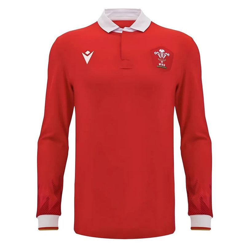 2024-2025 Wales WRU Home LS Cotton Rugby Shirt |Product - Football Shirts | Macron | Absolute Rugby