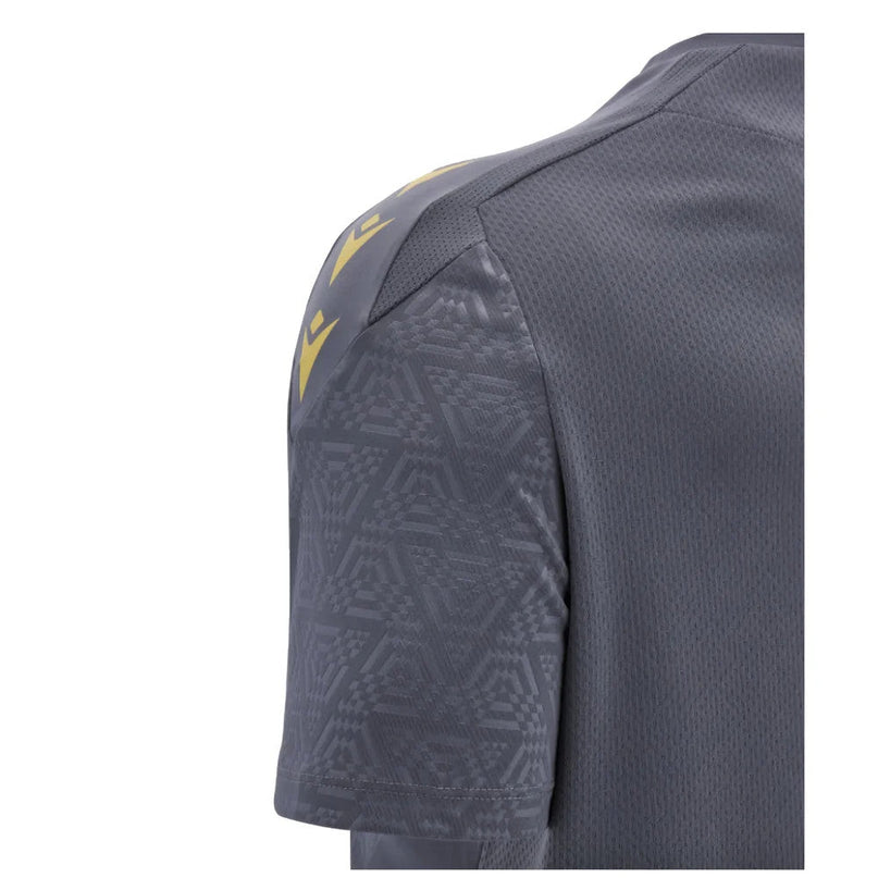 2024-2025 Wales WRU Rugby Training Poly Shirt (Anthracite) - Kids |Product - Training Shirts | Macron | Absolute Rugby