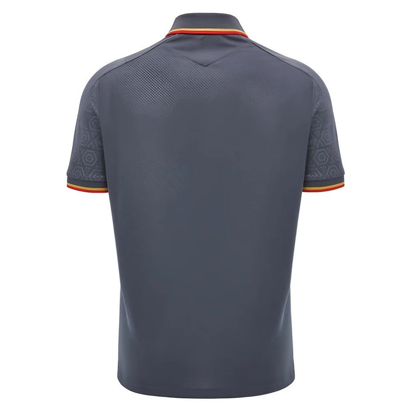 2024-2025 Wales WRU Rugby Travel Polo Shirt (Anthracite) - Kids |Product - Polo Shirts | Macron | Absolute Rugby