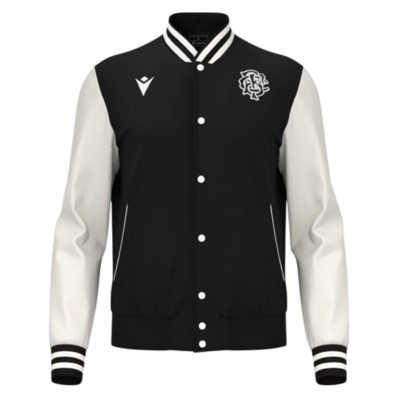 2025-2026 Barbarians Rugby Warm Up Jacket (Black) |Product - Jackets | Macron | Absolute Rugby