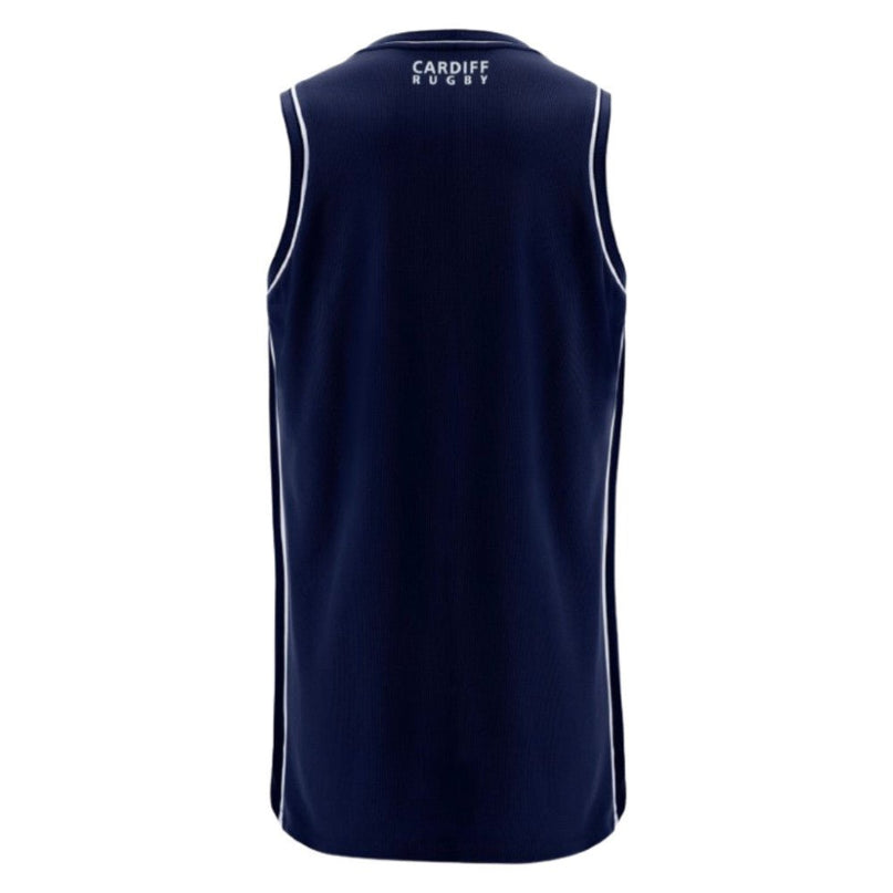 2025-2026 Cardiff Blues Basketball Singlet (Navy) |Product - Sleeveless | Macron | Absolute Rugby