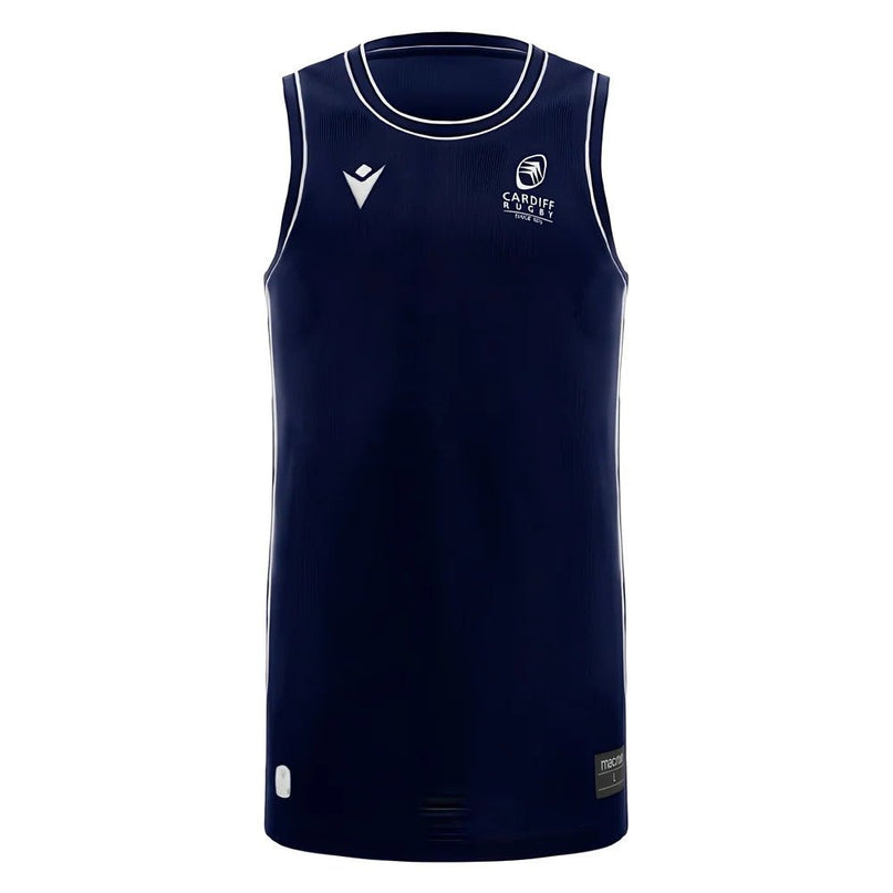 2025-2026 Cardiff Blues Basketball Singlet (Navy) |Product - Sleeveless | Macron | Absolute Rugby