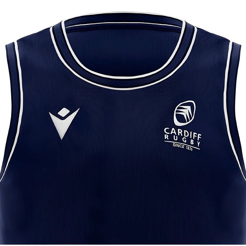 2025-2026 Cardiff Blues Basketball Singlet (Navy) |Product - Sleeveless | Macron | Absolute Rugby