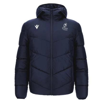 2025-2026 Cardiff Blues Padded Bomber Jacket (Navy) |Product - Jackets | Macron | Absolute Rugby