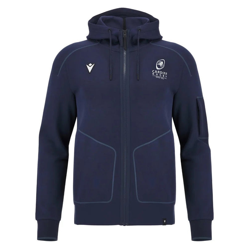 2025-2026 Cardiff Blues Rugby Ath Cotton Hoody (Navy) |Product - Hoodies | Macron | Absolute Rugby