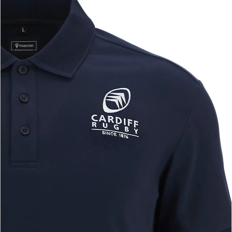 2025-2026 Cardiff Blues Rugby Ath Cotton Polo Shirt (Navy) |Product - Polo Shirts | Macron | Absolute Rugby