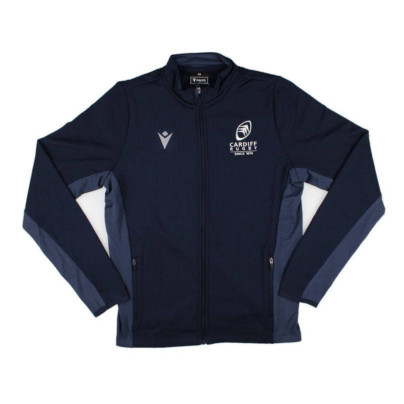 2025-2026 Cardiff Blues Rugby Travel 3D Full Zip Top (Navy) |Product - Training Tops | Macron | Absolute Rugby