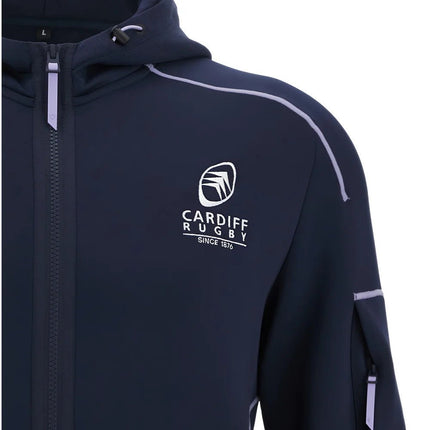 2025-2026 Cardiff Blues Warm Up Ath Full Zip Hoodie (Black) |Product - Hoodies | Macron | Absolute Rugby