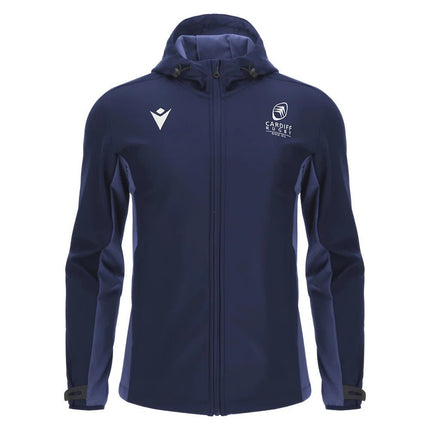 2025-2026 Cardiff Rugby Softshell Jacket (Navy) |Product - Jackets | Macron | Absolute Rugby