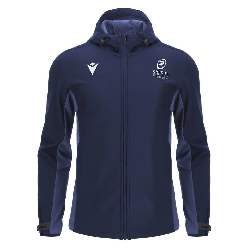 2025-2026 Cardiff Rugby Softshell Jacket (Navy) |Product - Jackets | Macron | Absolute Rugby