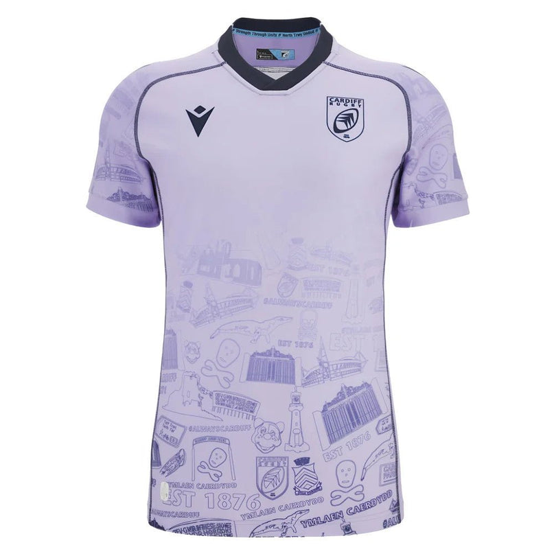 2025-2026 Cardiff Rugby Training Jersey (Lilac) |Product - Training Shirts | Macron | Absolute Rugby