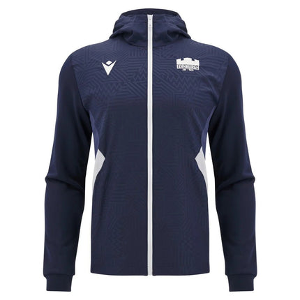2025-2026 Edinburgh Rugby Hooded Warm Up Jacket (Navy) |Product - Hoodies | Macron | Absolute Rugby