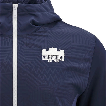 2025-2026 Edinburgh Rugby Hooded Warm Up Jacket (Navy) |Product - Hoodies | Macron | Absolute Rugby