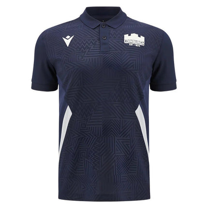 2025-2026 Edinburgh Rugby Travel Polo Shirt (Navy) |Product - Polo Shirts | Macron | Absolute Rugby
