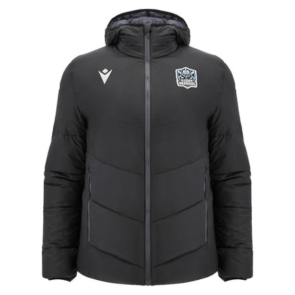 2025-2026 Glasgow Warriors Hooded Bomber Jacket (Black) |Product - Jackets | Macron | Absolute Rugby