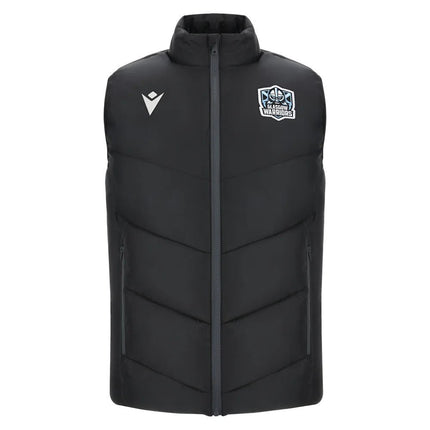 2025-2026 Glasgow Warriors Rugby Padded Gilet (Black) |Product - Jackets | Macron | Absolute Rugby
