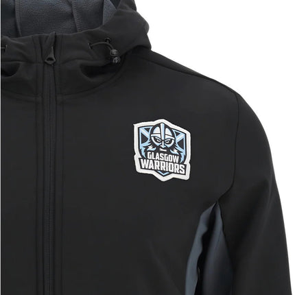 2025-2026 Glasgow Warriors Rugby Softshell (Black) |Product - Jackets | Macron | Absolute Rugby