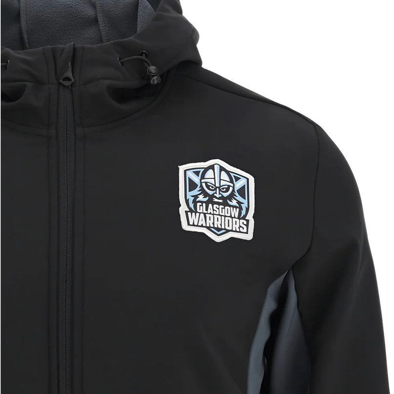 2025-2026 Glasgow Warriors Rugby Softshell (Black) |Product - Jackets | Macron | Absolute Rugby