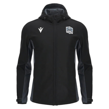 2025-2026 Glasgow Warriors Rugby Softshell (Black) |Product - Jackets | Macron | Absolute Rugby