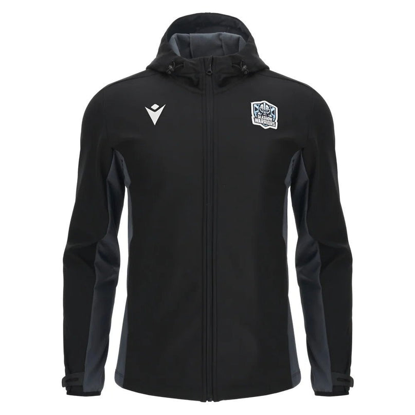 2025-2026 Glasgow Warriors Rugby Softshell (Black) |Product - Jackets | Macron | Absolute Rugby