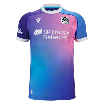2025-2026 Glasgow Warriors Rugby Training Jersey (Blue) |Product - Training Shirts | Macron | Absolute Rugby