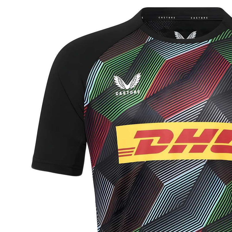 2025-2026 Harlequins Rugby Pre Match Tee (Caviar) |Product - Training Shirts | Castore | Absolute Rugby