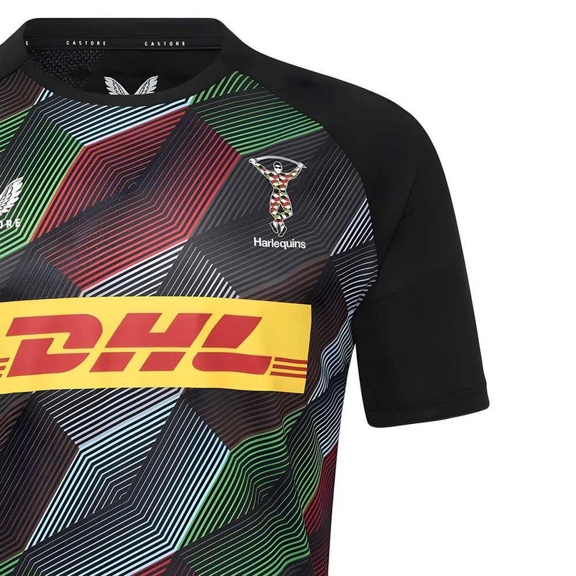 2025-2026 Harlequins Rugby Pre Match Tee (Caviar) |Product - Training Shirts | Castore | Absolute Rugby