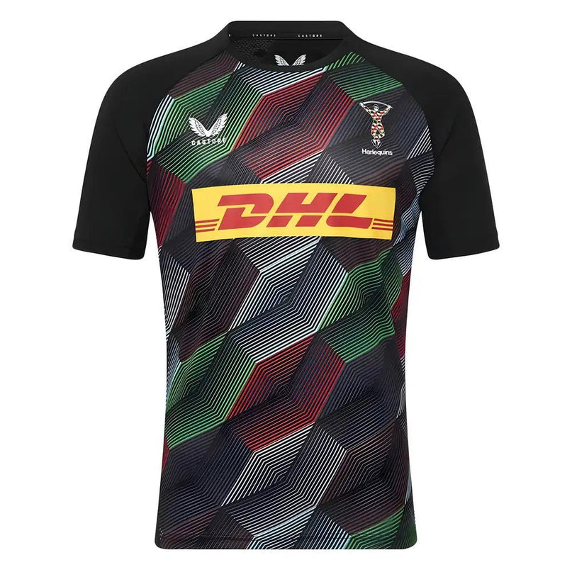 2025-2026 Harlequins Rugby Pre Match Tee (Caviar) |Product - Training Shirts | Castore | Absolute Rugby
