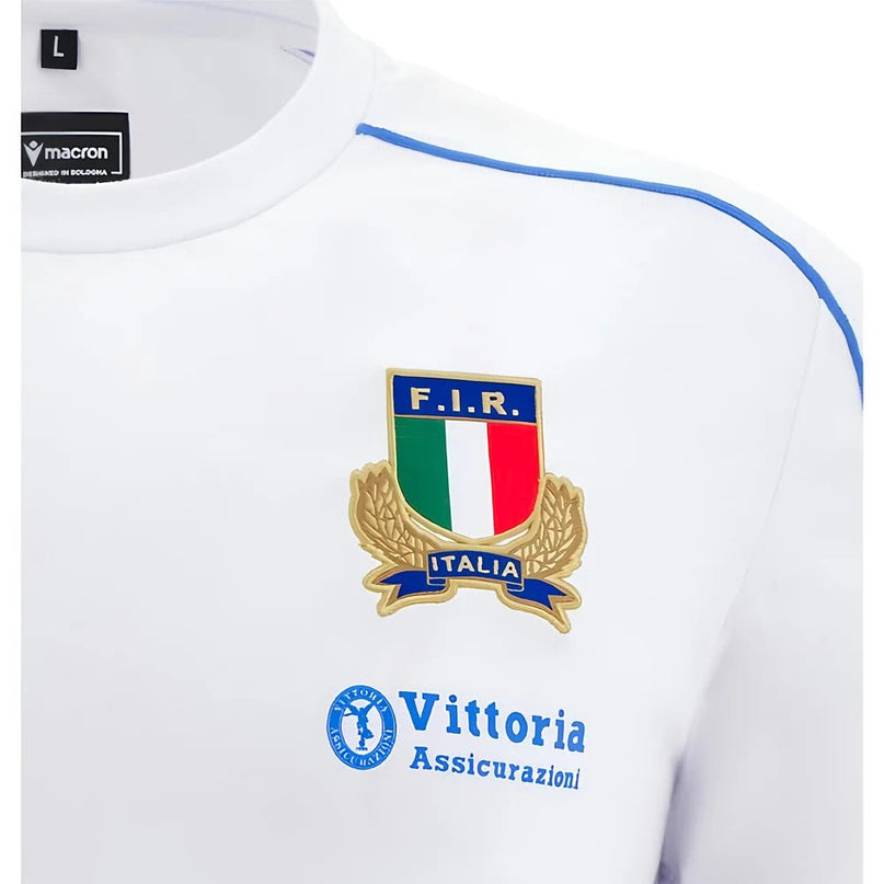 2025-2026 Italy FIR Rugby Ath Cotton Shirt (White) |Product - T-Shirt | Macron | Absolute Rugby