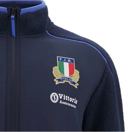 2025-2026 Italy FIR Rugby Ath Teddy Jacket (Navy) |Product - Jackets | Macron | Absolute Rugby