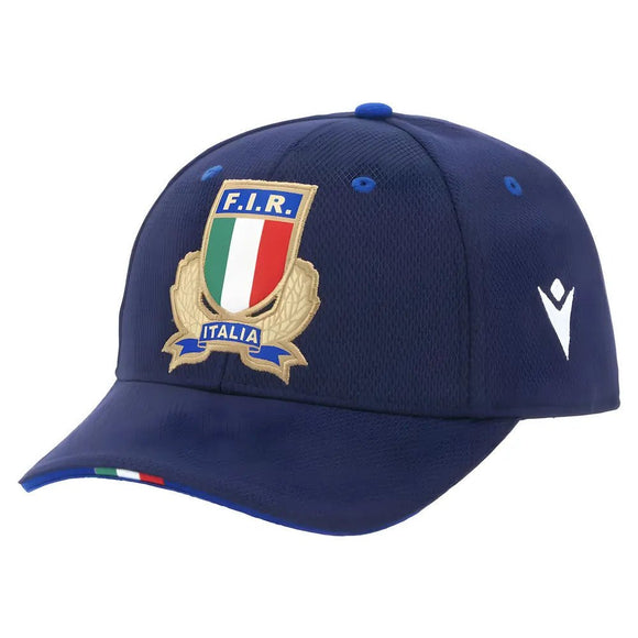 2025-2026 Italy FIR Rugby Cap (Navy) |Product - Headwear | Macron | Absolute Rugby