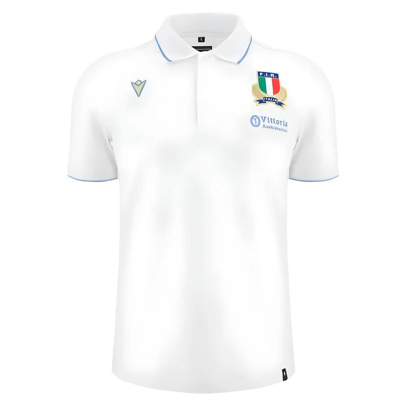 2025-2026 Italy FIR Rugby Cotton Polo Shirt (White) |Product - Polo Shirts | Macron | Absolute Rugby