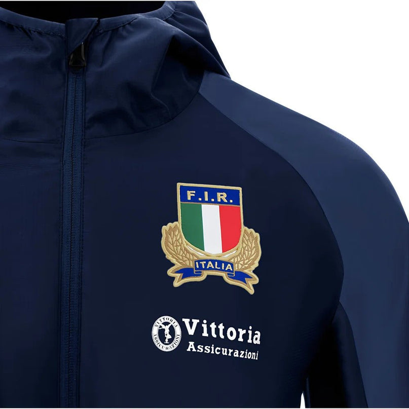 2025-2026 Italy FIR Rugby Rain Jacket (Navy) |Product - Jackets | Macron | Absolute Rugby