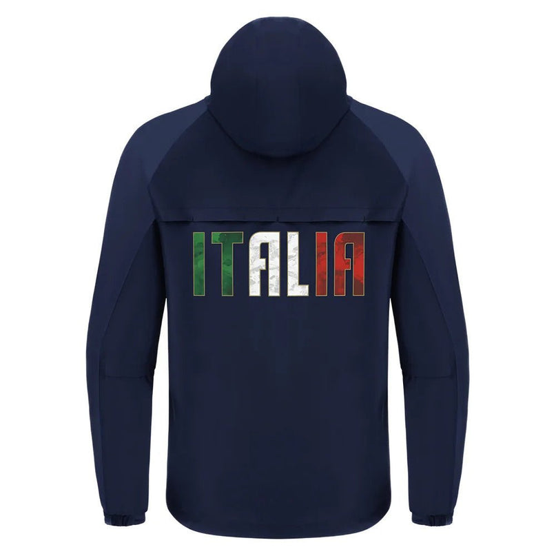 2025-2026 Italy FIR Rugby Rain Jacket (Navy) |Product - Jackets | Macron | Absolute Rugby