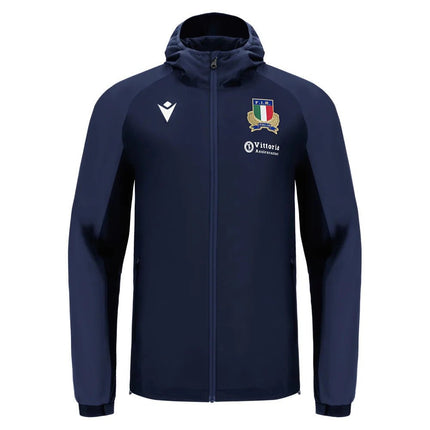 2025-2026 Italy FIR Rugby Rain Jacket (Navy) |Product - Jackets | Macron | Absolute Rugby