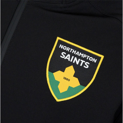2025-2026 Northampton Saints Ath Softshell Hoody Jacket (Black) |Product - Jackets | Macron | Absolute Rugby