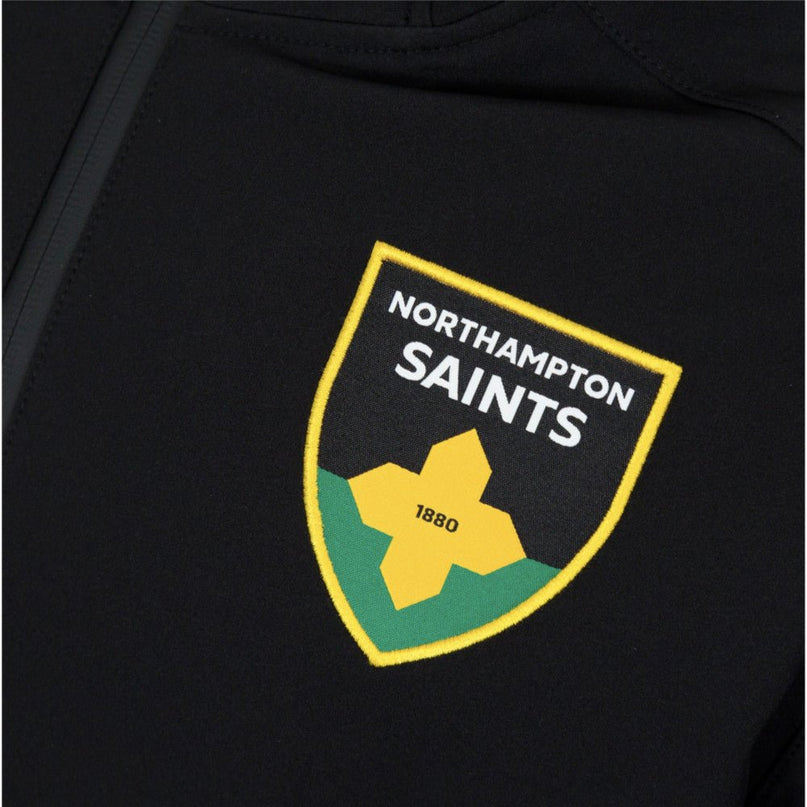 2025-2026 Northampton Saints Ath Softshell Hoody Jacket (Black) |Product - Jackets | Macron | Absolute Rugby