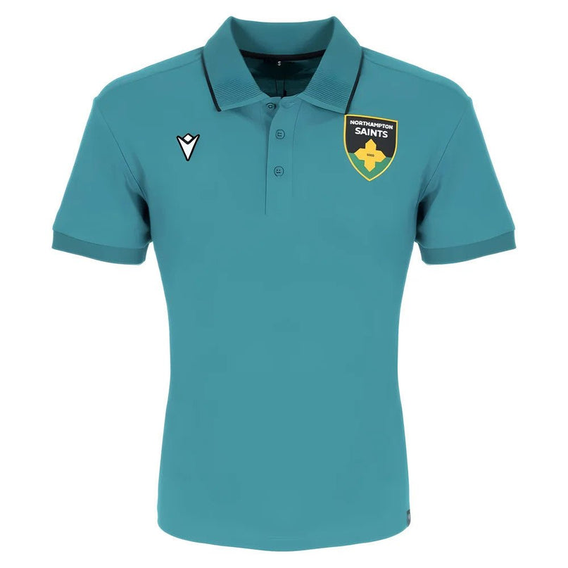 2025-2026 Northampton Saints Cotton Polo Shirt (Green) |Product - Polo Shirts | Macron | Absolute Rugby