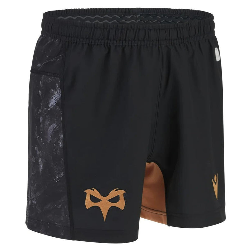 2025-2026 Ospreys Home Rugby Shorts (Black) |Product - Shorts | Macron | Absolute Rugby