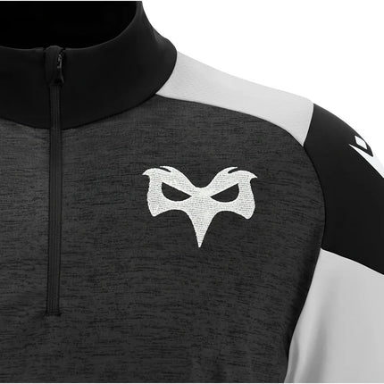 2025-2026 Ospreys Rugby 1/4 Zip Training Top (Black) |Product - Training Tops | Macron | Absolute Rugby