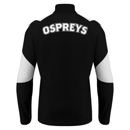 2025-2026 Ospreys Rugby 1/4 Zip Training Top (Black) |Product - Training Tops | Macron | Absolute Rugby