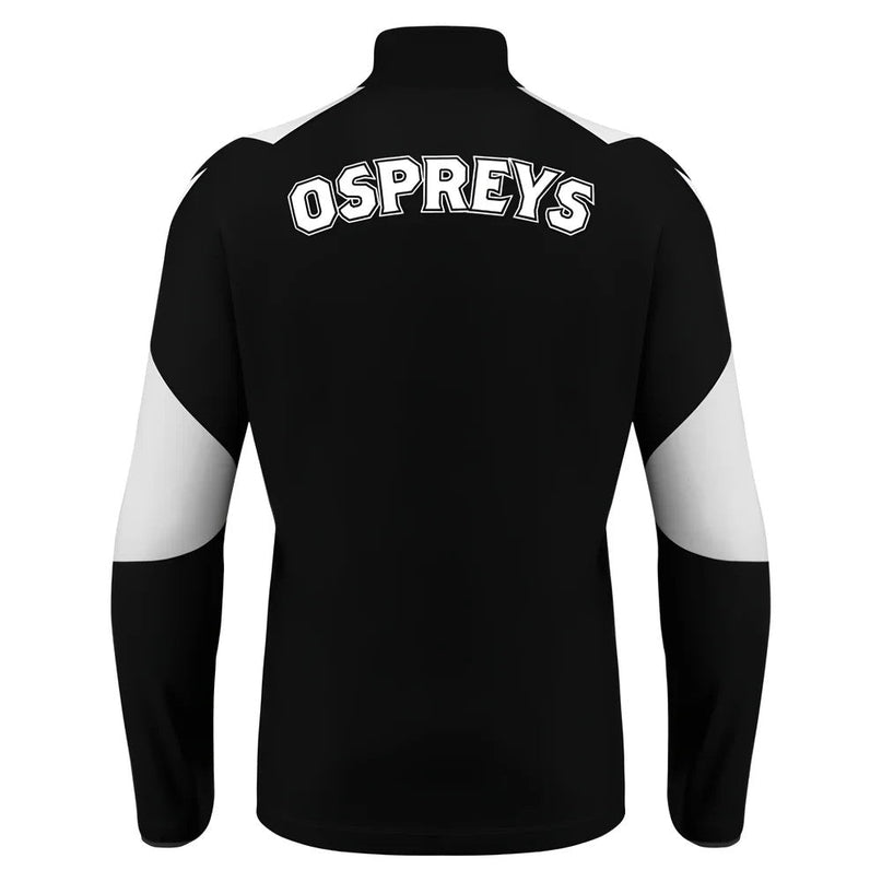 2025-2026 Ospreys Rugby 1/4 Zip Training Top (Black) |Product - Training Tops | Macron | Absolute Rugby