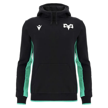 2025-2026 Ospreys Rugby Cotton Hooded Sweat (Black) |Product - Sweat Tops | Macron | Absolute Rugby