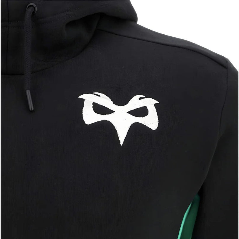2025-2026 Ospreys Rugby Cotton Hooded Sweat (Black) |Product - Sweat Tops | Macron | Absolute Rugby